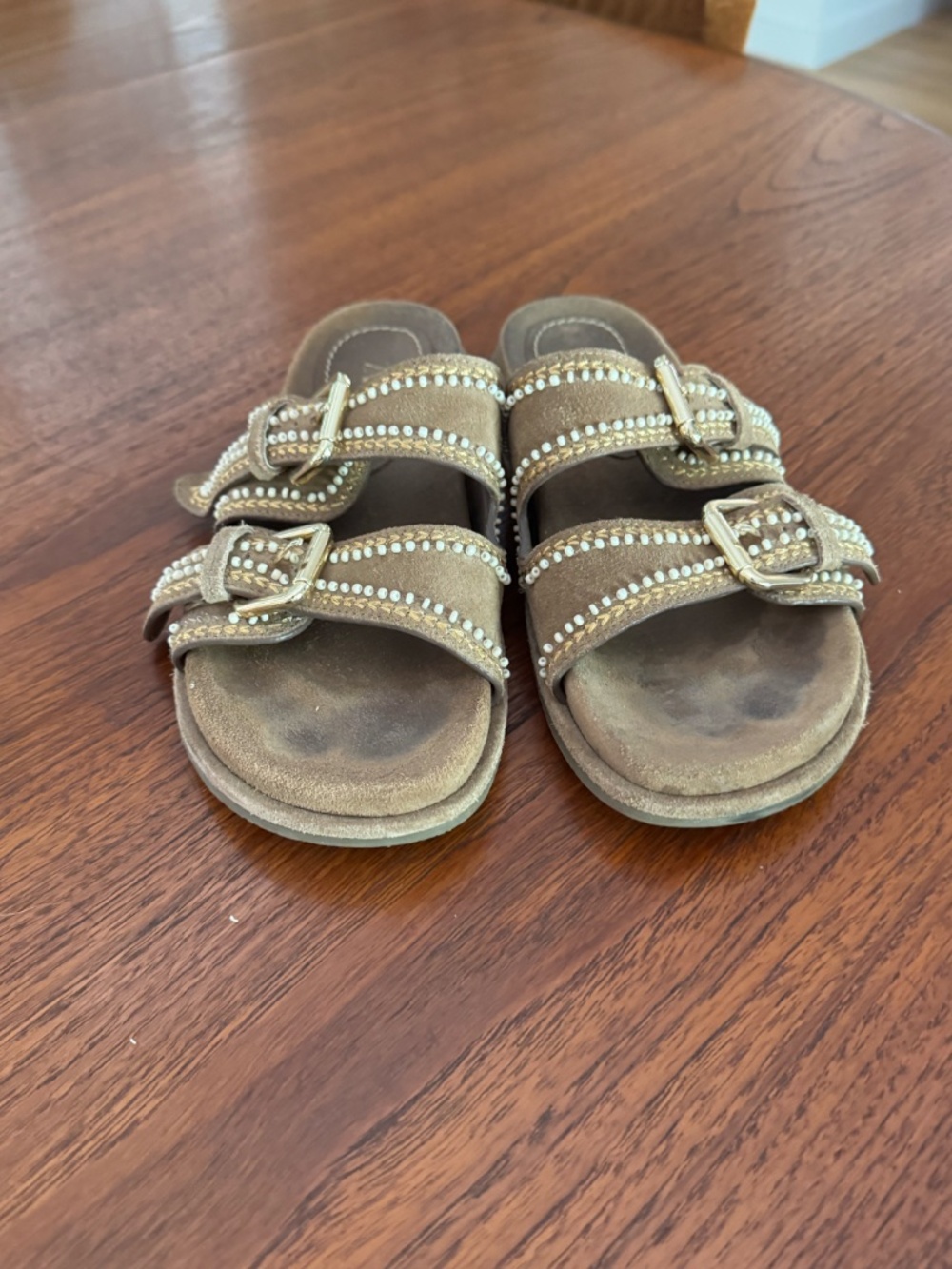 Beaded & Suede Slides - 39 - Picture 3 of 4